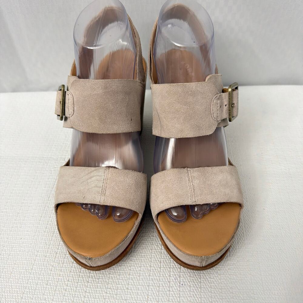 Kork Ease Sandals Womens Size 8 M San Carlos Platform Gray Suede Block Heel - Picture 3 of 16